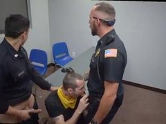 Two hot daddies with big cocks in police uniforms deliver the ultimate queer experience!
