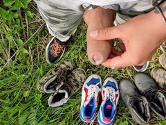 Sneakers cumshot, gay uncut cock piss, piss and cum