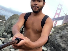 Probing the beach and hiking bare on the rocks!