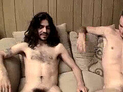 insatiable friends jerking off their dicks firm until steamy climax