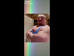Huge muscle daddy's massive pec flexing