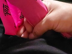 Cum in wife's new pink pantie's