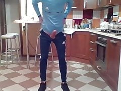young guy shows in mothers kitchen