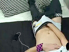 gorgeous emo jerks and visits his bunghole with a finger