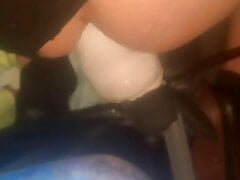 Taking big dildo in my wet ass