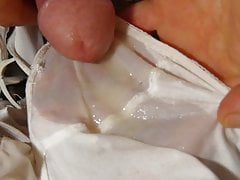 Crossdresser in silky white lingerie (Thlin1040067)