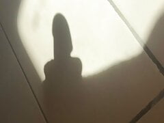 Teens shadow of masturbating in the shower  big dick