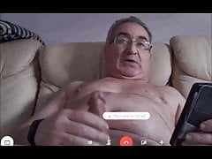 spanish grandpa wanking his big cock