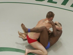 Ebony DILF and his sparing partner are sexually wrestling one another