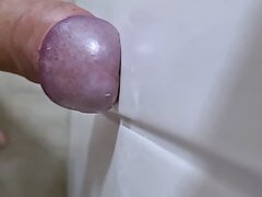 Cock Slide and Cum in the Shower