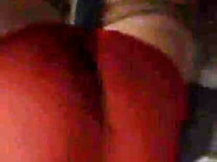 Red panties and my fuck machine