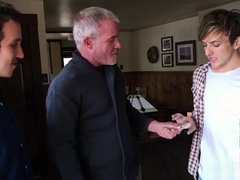 Stepgrandpa takes two cocks up his ass in a threesome