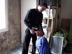 Young worker used by his boss at work