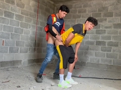 Bareback. Bareback fuckin' with a bricklayer.