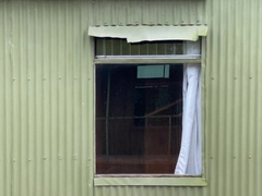 Plucky getting off by the window with jizz shot