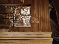 Dirty boy plays with his own piss