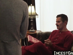 [censored]Gay.com - Smooth stepson fucked hard bareback by sexy mustache stepdad