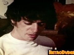 RetroDudes.com - Furry gaymale stud faps his XXL salami and shoots a load on his torso