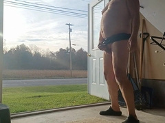 Elder dude rails shove treat in open door to road