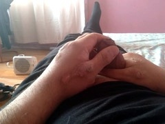 Grandpa's big cock gets some attention with masturbation techniques