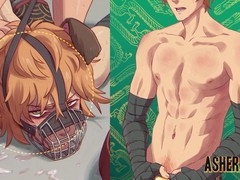 Gay sub Ashersmut goes through intense overstimulation and orgasm denial