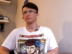 Geeky guy gets fucked in POV in a gay porn movie