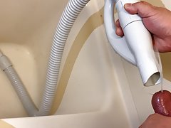 Fat Guy With Small Penis Cumming And Pissing In A Vacuum Cleaner Hose
