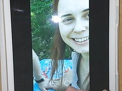 Cum on Heather's natural face no makeup