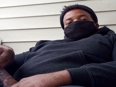 Balcony Jerk and Cum Session