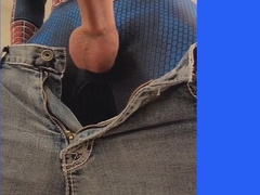 Spiderman's MONSTROUS PECKER on the video set of Spidey's Web's part two... Spiderman Supah Hero