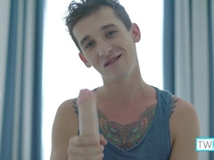 Scorching Inked Youngster Noah Drains Off His Immense Man-meat And Money-shots!