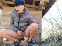 Fucking With Dildo In The Squat And Moaning In The Garden