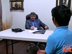 Young Asian twink George sucks off Daddy Mike like a pro