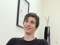 Shy hottie named Dominik riding a fat penis in POV