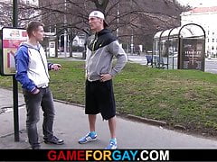 Picked up hetero boy gets doggy-fucked