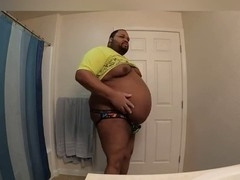 Half and half with a snug shirt and a cute bathroom, this is bound to lead to some fun