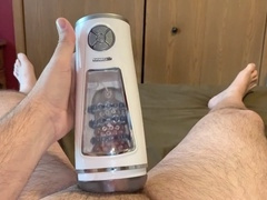 Getting off, sex toy, gay uncut cock