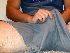 Cumplay and creamy cumshot in the closet