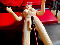 He Fucks an Inflatable Blonde, and a Powerful Sex Machine Fucks Him in the Ass, Moaning and Smelling Sex All Over the Sexroom.
