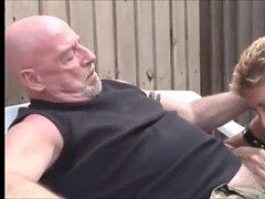 Mature men n the garden