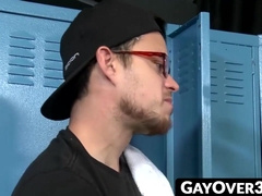 GayOver30.com - Sexy locker room raw fuck with muscular jocks, Jason Barr and Jace Chambers