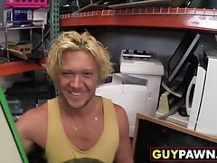 Handsome surfer photoshooting before spitroast in POV