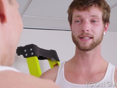 Workers Benjamin Blue and Ethan Chase make their workplace hot and sexy