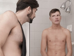 Shower fuck with stepbros Lukas Stone and Mason Lear