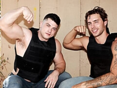 Outdoorsy hotties Carter Woods and Collin Simpson fuck one another