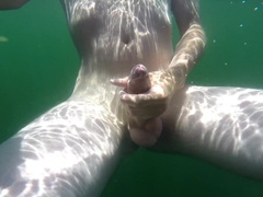 Milking Off Underwater in Public Lake