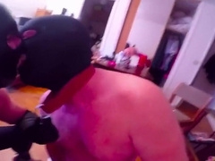 Fat Crossdresser Gangbanged by Mistress and Sub