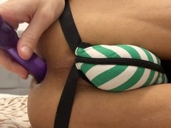 Deep anal with dildo and surprise cumshot