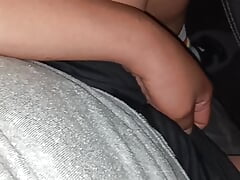 Chubby bator frott small dick in the street on car