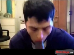 dude enjoys sucking a big black cock